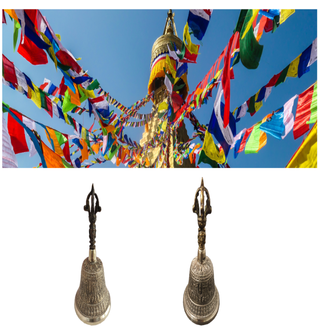 Hand Held Prayer Bell - used in Indian Buddhist and Tibetan Temples